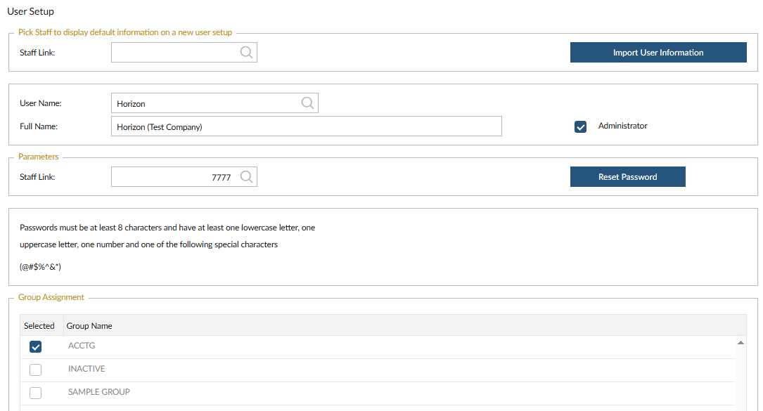 Setup and Manage User Login