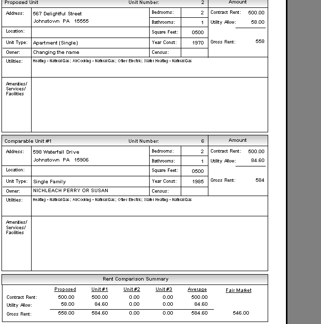 Rent Reasonableness Report